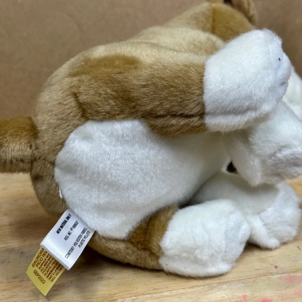 Aurora Miyoni Tots Bulldog Plush Unisex Small Tan White Realistic Excellent Cuti